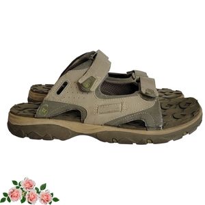 Columbia Slides Gray & Mossy Green Hiking Camping Straps Sandals Women's Size 9